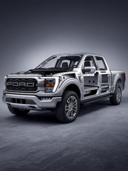 An-Aluminum-Ford-Truck-Body-explaining-repairs-for-Aliotos-Auto-Body-Bay-Area